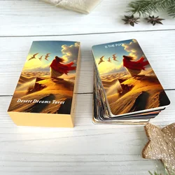 78PCS 70*120mm Tarot English PDF Guide Double-sided Film Scratch-Proof Divination Rune Board Game Desert Theme Illustration