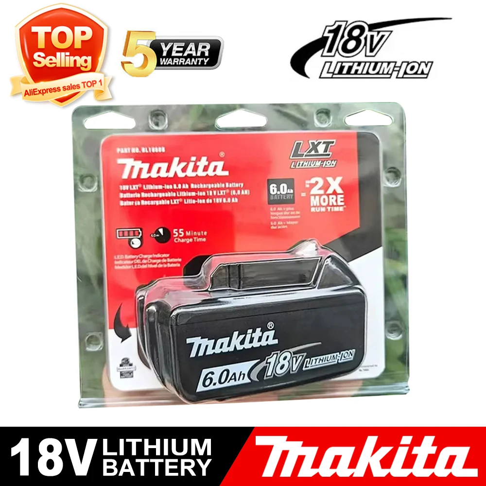 

18V NEW Makita 100% Genuine 6000mAh for Makita Battery BL1840 BL1830B BL1850B BL1850 BL1860 BL1815 Replacement Lithium Battery