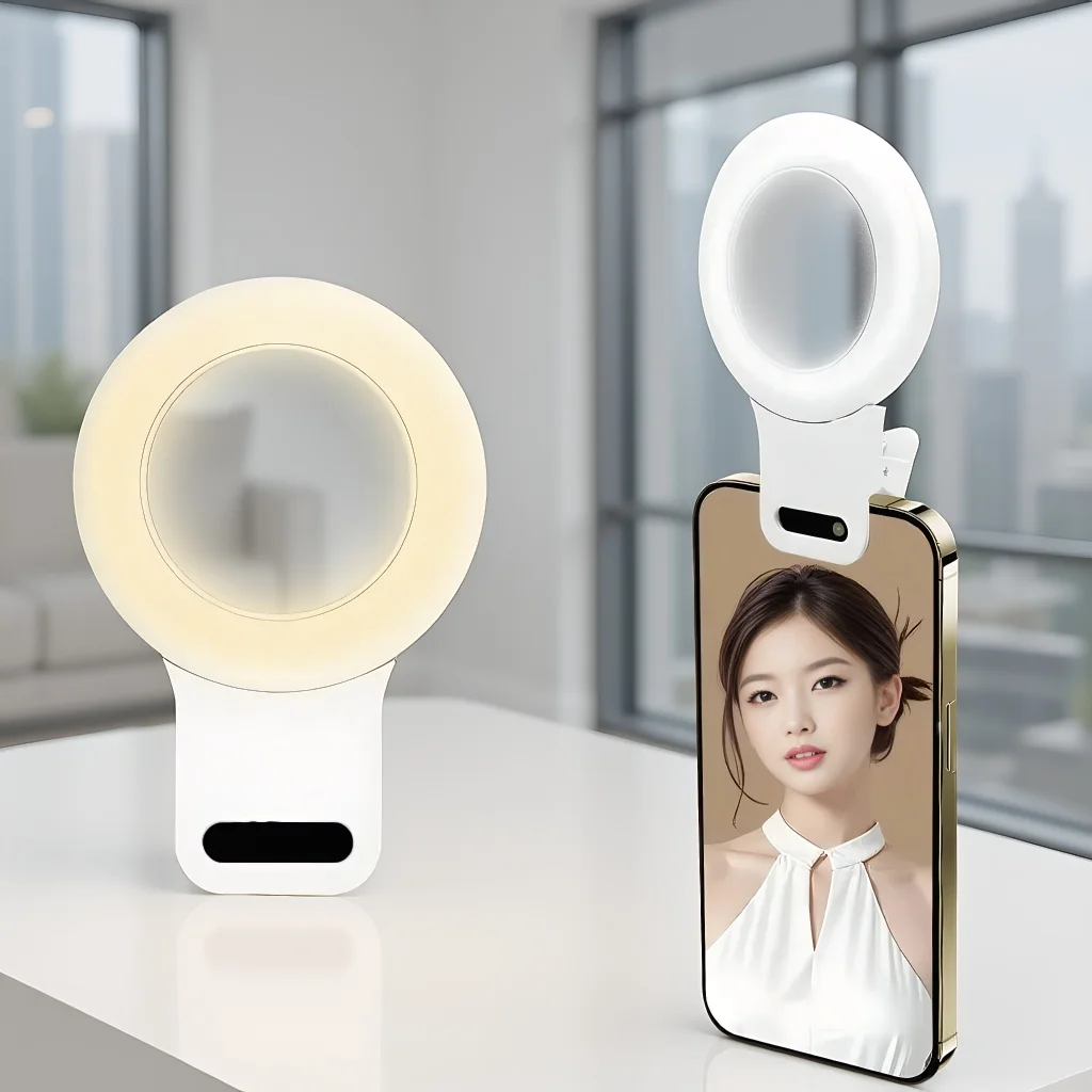 

Светодиодный заполняющий светильник для селфи — портативная кольцевая лампа с USB-зажимом для живого видео и фотографии
