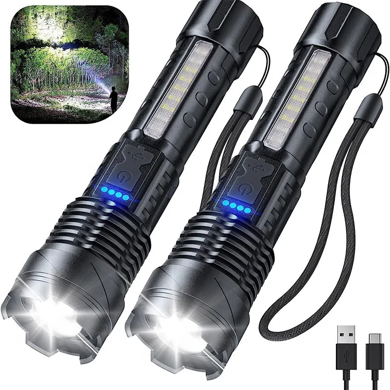 

LED Rechargeable Flashlight Batteries Torch Light Tactical Flashlights High Power Flashlight Super Powerful Flashlights