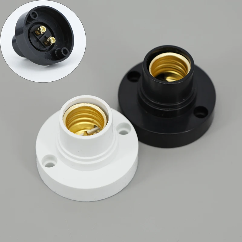 

1pcs white black E14 Lamp Holder Light Bulb Screw Socket Conversion Lampholders Surface Fixing Base Holder R23