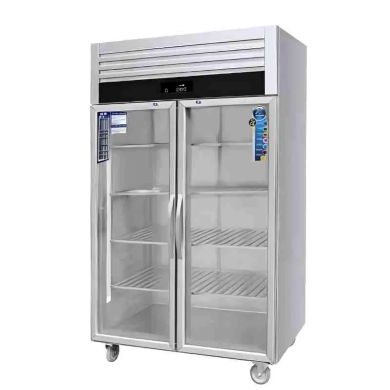 

Коммерческая вертикальная морозильная витрина с двумя дверями для хранения тортов и мороженого, холодильное оборудование