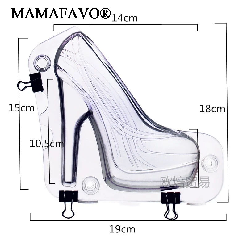 Big Size 3D Chocolate Mold High Heel Shoes Candy Cake Decoration Molds Tools DIY Home Baking Pastry Tools Lady Shoe Mold K064