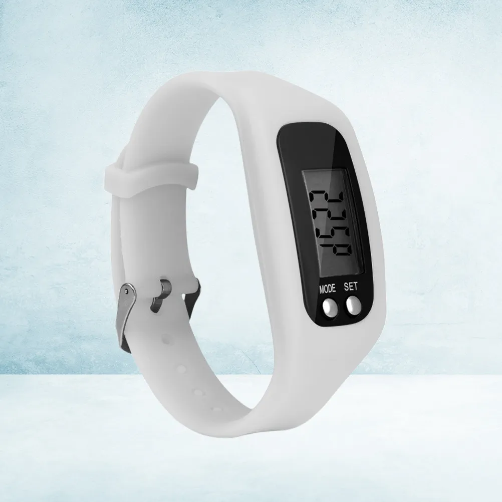 LED Multi Function White Pedometer Sports Watch Calorie Monitor Fitness Tracker Outdoor Activity Wristwatch Pedometer Watch