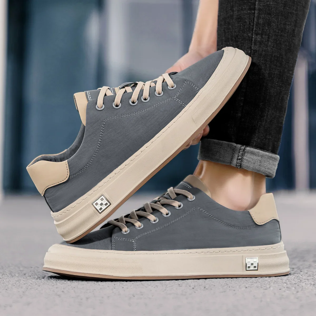 

Pop 2024 New Men's Shoes, Versatile Canvas Shoes, Breathable, Soft Soles, Comfortable And Trbottomyy, Thick Soles, Work Sports M