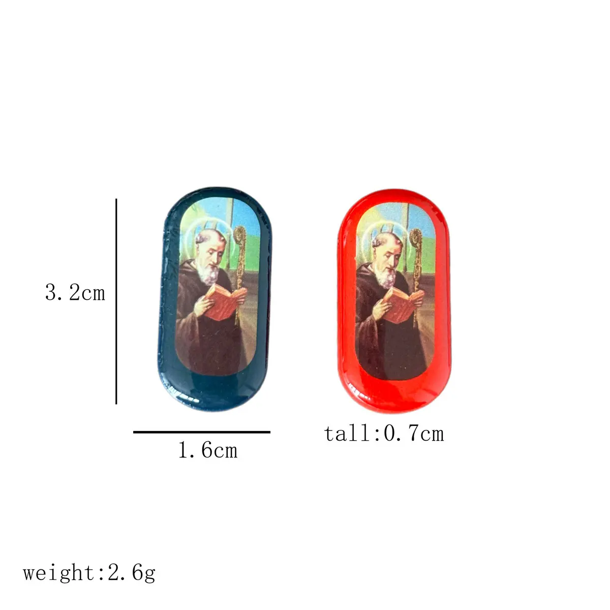 12Pcs Saint Benedict Enamel Beads, San Benito Catholic Medal Charms, DIY Jewelry Making Accessories for Bracelet Necklace