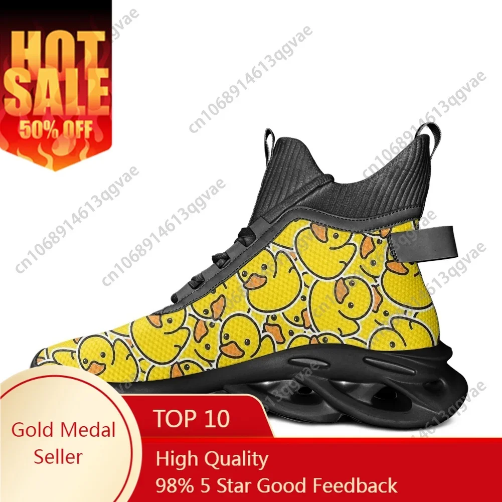 

Yellow Duck High Top Flats Sneakers Mens Womens Sports Running Shoes High Quality Sneaker Lace Up Mesh Footwear Custom Made Shoe