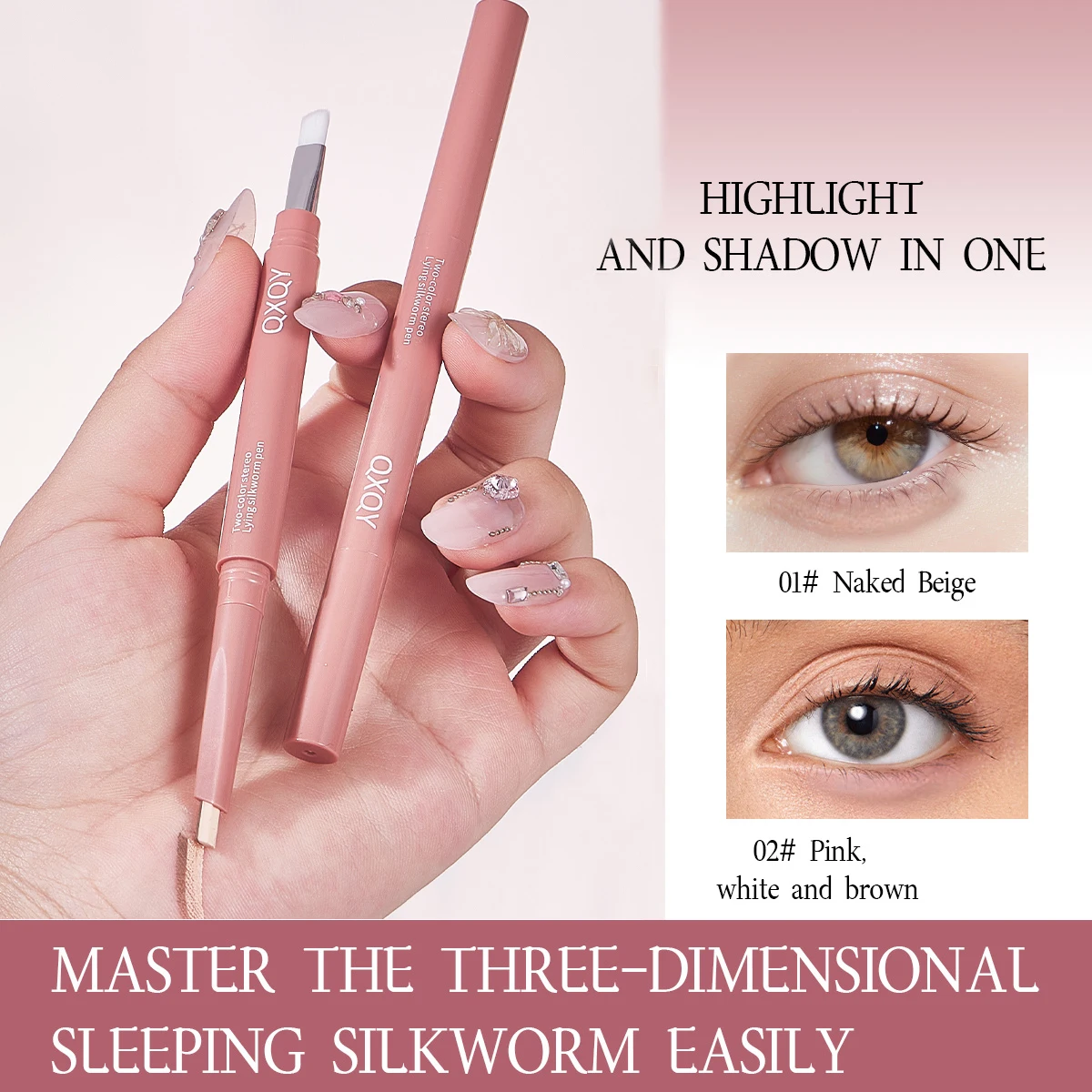 QXQY Tweekleurige zijderupspen verheldert en gemakkelijk te stomp Dubbelkoppige, niet-trekkende zijderupspen