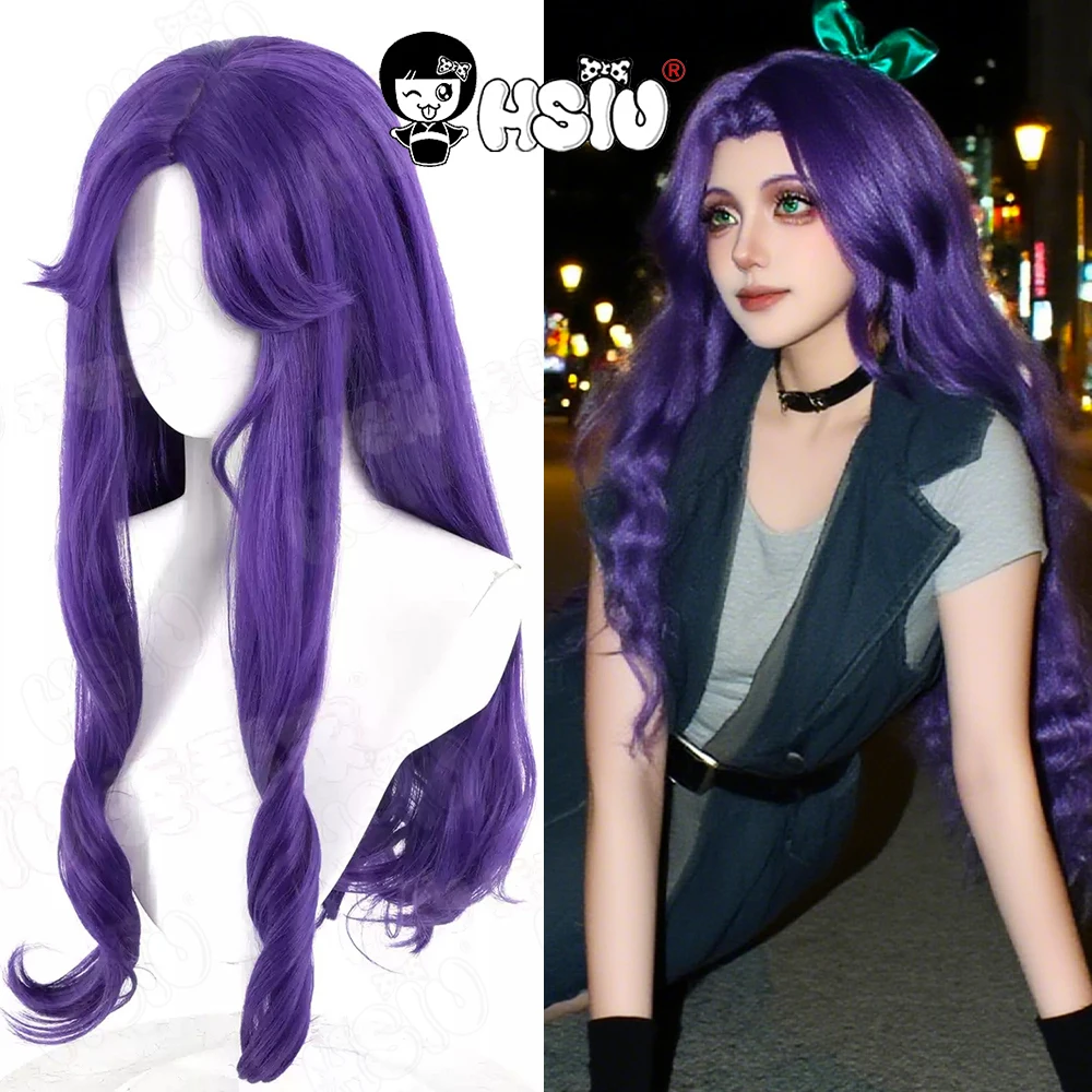 

Abigail Cosplay Wig HSIU 75CM dark purple long hair Synthetic Wig+Wig cap Game Stardew Valley Abigail Cosplay