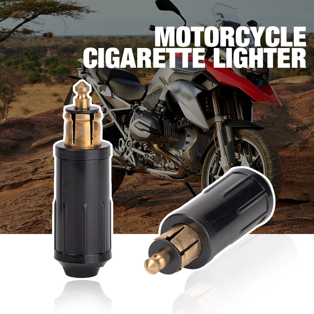 1Pc 12V Motorcycle Cigarette Lighter Adapter Connector Male Plug Powerlet Plug EU Type