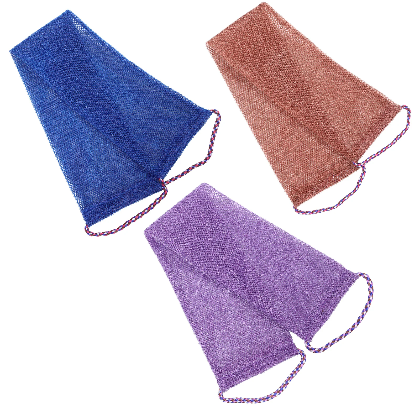 

3pcs Bath Towel Set African Exfoliating Scrubber Body Cleansing Cloth Foldable Lightweight Shower Sponge Durable Net Bathing