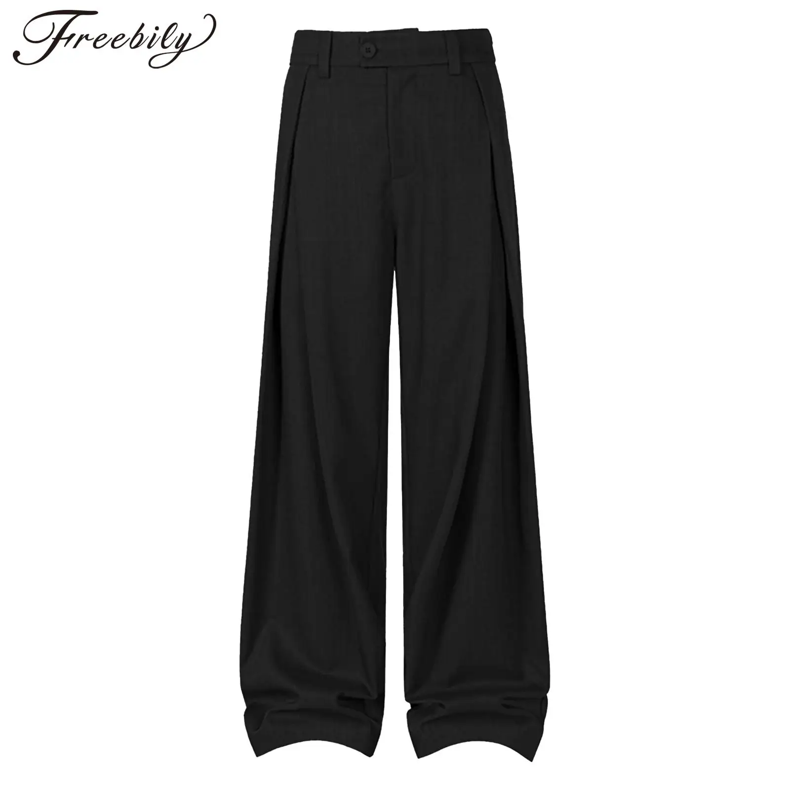 

Мужские офисные брюки однотонные, винтажные, ретро, широкие, свободные, с плиссировкой спереди, деловые, прямые, длинные