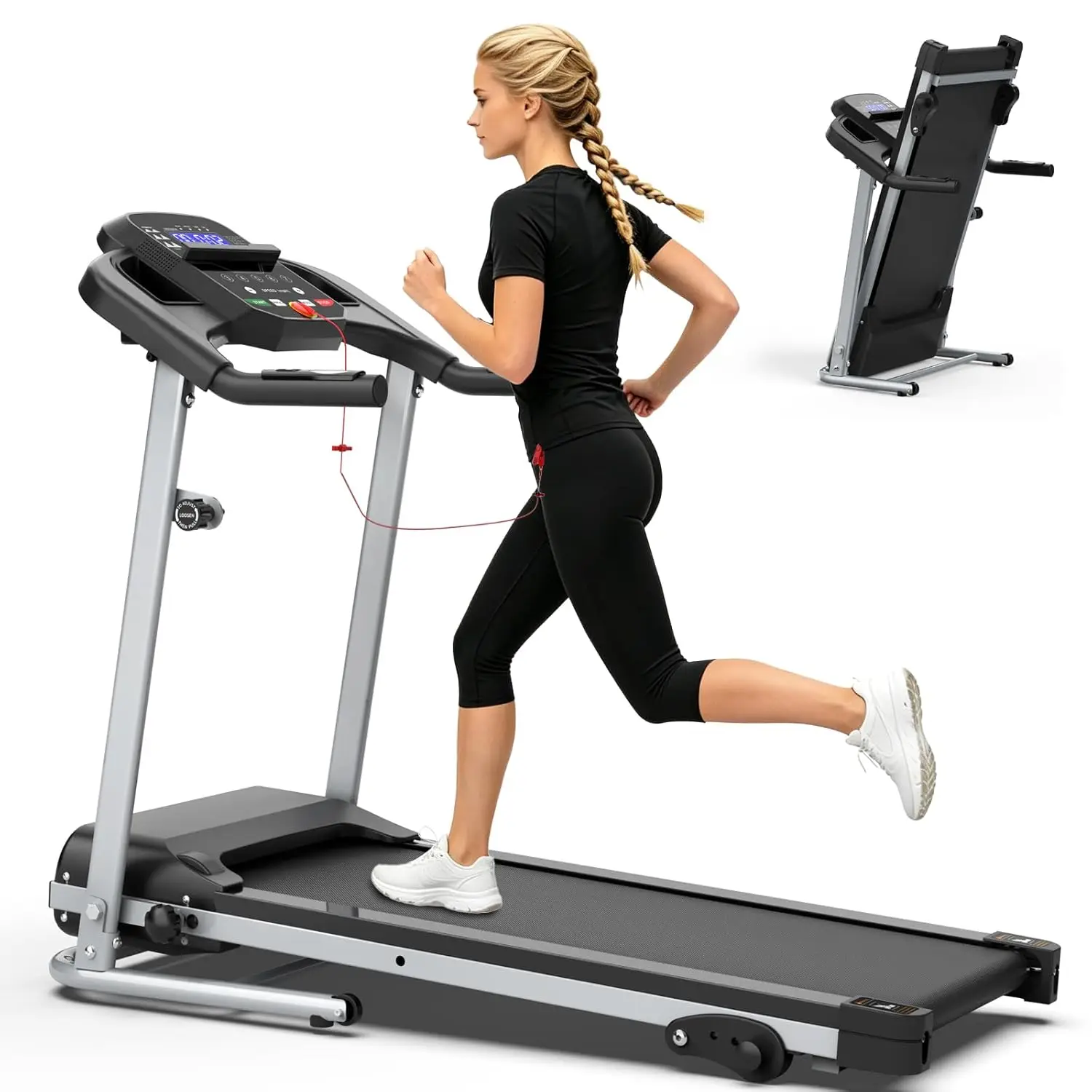 

Treadmills for Home Treadmill with 8% Incline Walking Pad Treadmill Running Machine 2.5 HP Quiet Brushless, 265 Lbs, Custom