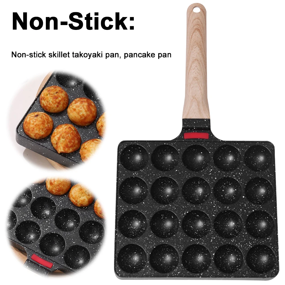 Nonstick Octopuses Meat Balls Mold 20 Holes Takoyaki Maker Grill Baking Pan Octopus Ball Baking Tray Takoyaki Pan