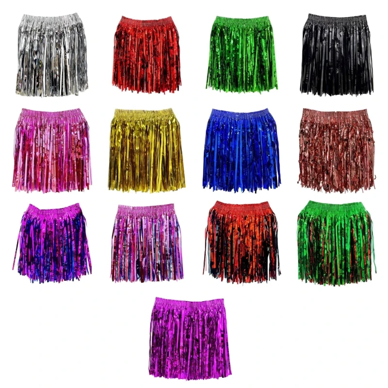 

Skirt Shimmering Grass Skirt Skirt for Kid Adult Stage Show Beach Parties Birthday Decorations