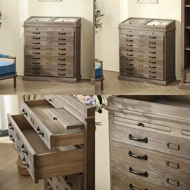 American Retro Solid Wood Jewelry Cabinet Locker Dresser Customizable Factory Direct Sales