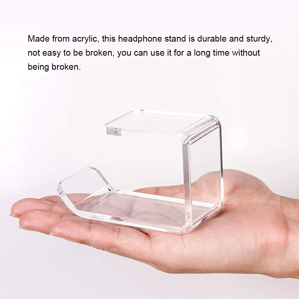 Support mural en acrylique auto-adhésif pour casque d'écoute, support de rangement pour écouteurs sous le bureau