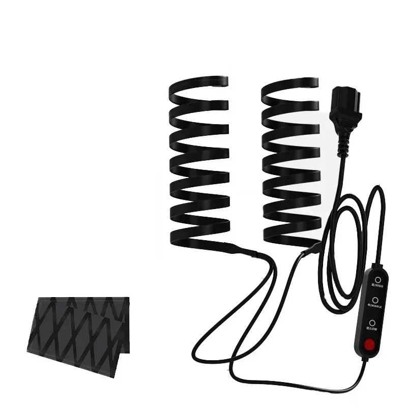 Electric Bike Heated Handlebar Grips 36-72V With Three-Temperature Settings And PTC Heating Technology For Winter Riding, Black