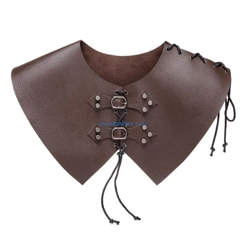 

N7YF воин двойной наплечник доспехи средневековый рыцарский костюм для Хэллоуина накидка из искусственной кожи