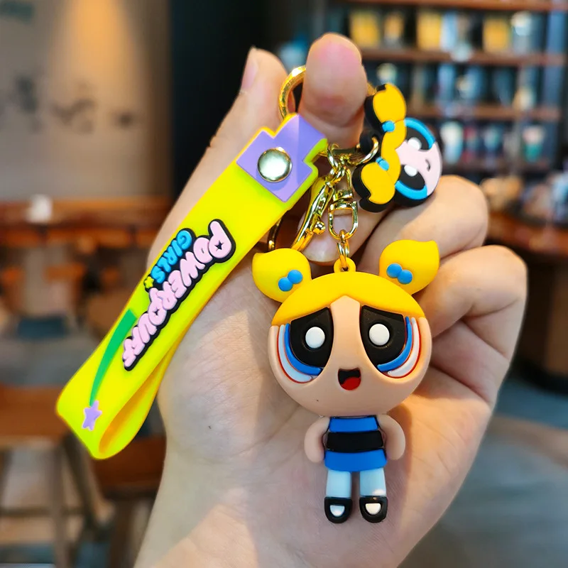 موسم Powerpuff Girls، مناسب لكل من الرجال والنساء، يتميز بحقائب الظهر وسلاسل المفاتيح الدمية وديكورات السيارة وهدايا عيد الميلاد