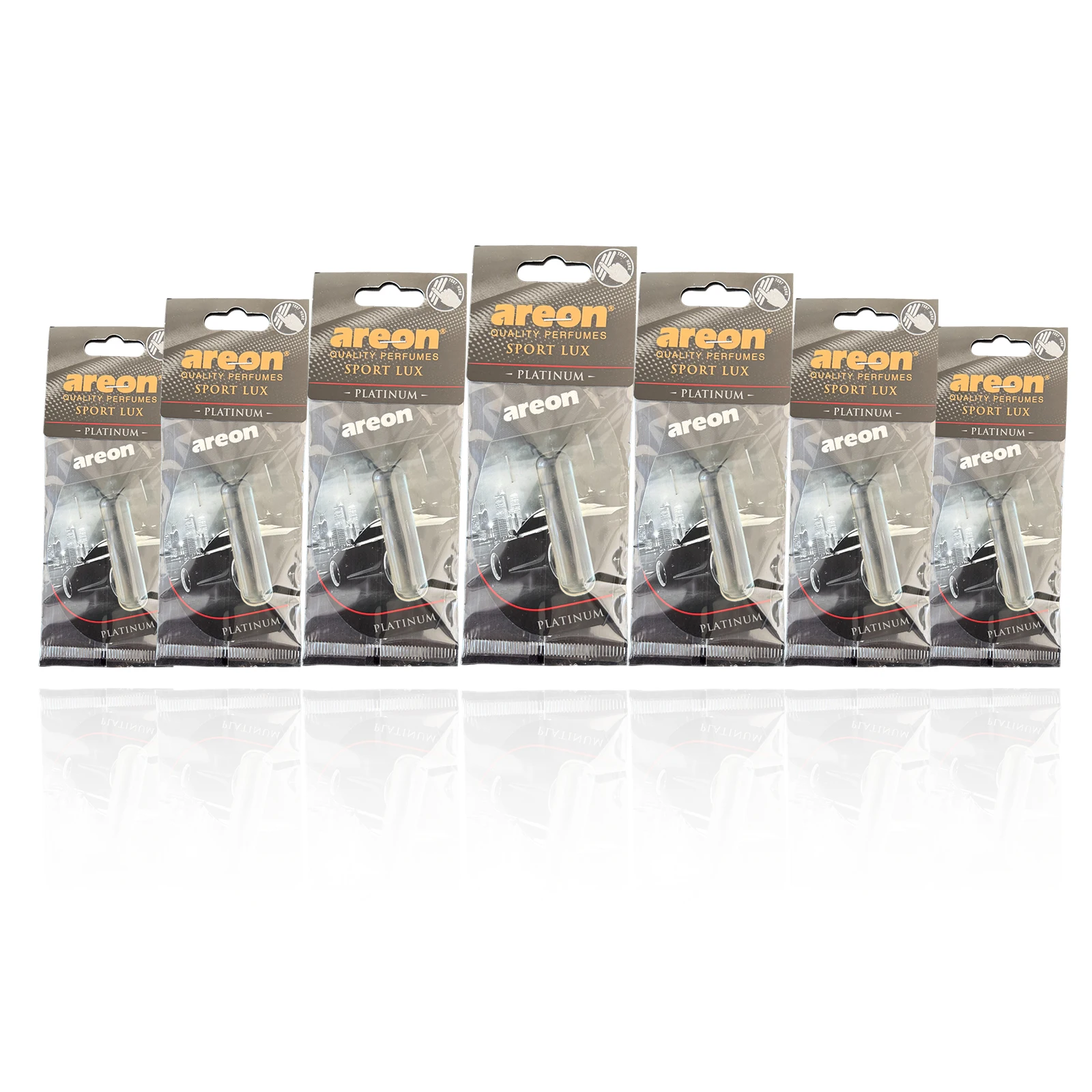Areon 5/20 peças de ambientador de carro com perfume de platina, papel perfumado de chá natural, tipo de suspensão montado em carro, acessórios interiores de carro