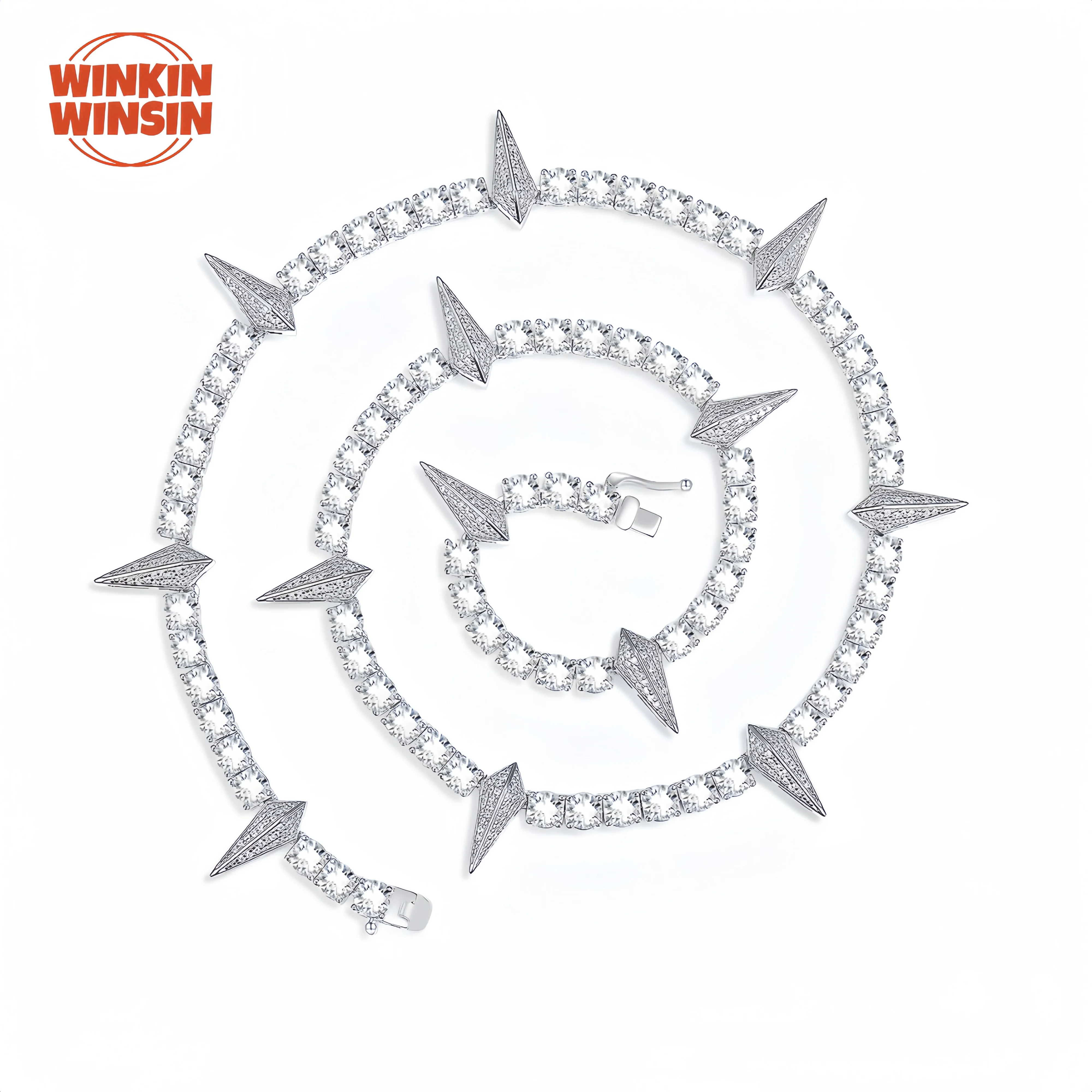 

Winkin Winsin брендовое ожерелье высокого качества из стерлингового серебра S925 Мозамбик хип-хоп ожерелье женские ювелирные изделия из муассанита