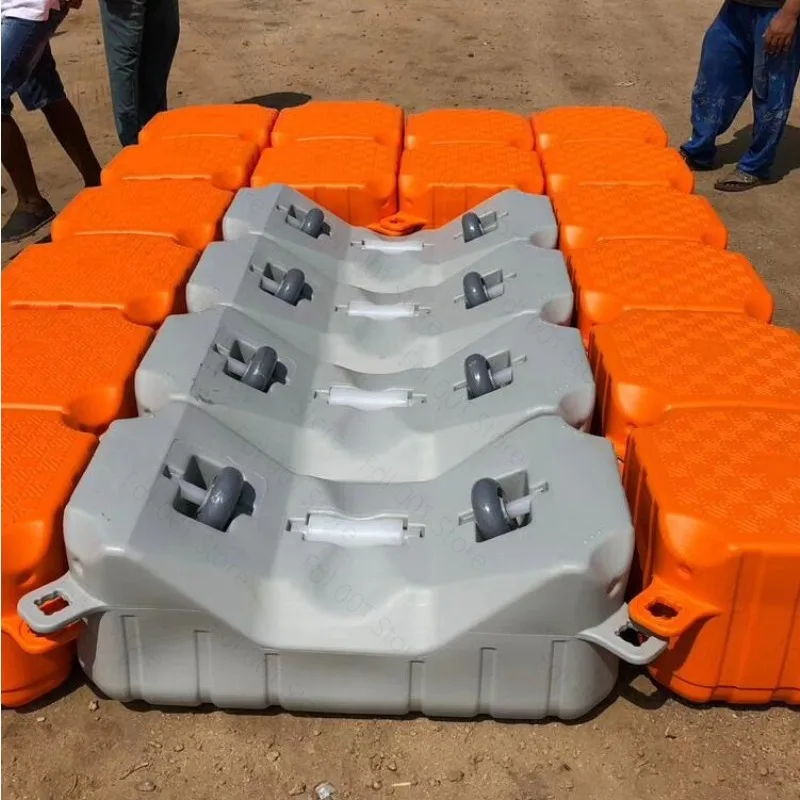 Water Plastic Marina Float Platform Motor Boat Yacht Docking Walkway Floating Bridge Plank Road Fishing Leisure
