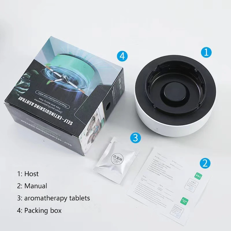 2 In 1 Portable Smokeless Ashtray With Air Purifier Multifunctional Smokeless Ashtray With Filter Air Freshener Home Car Office