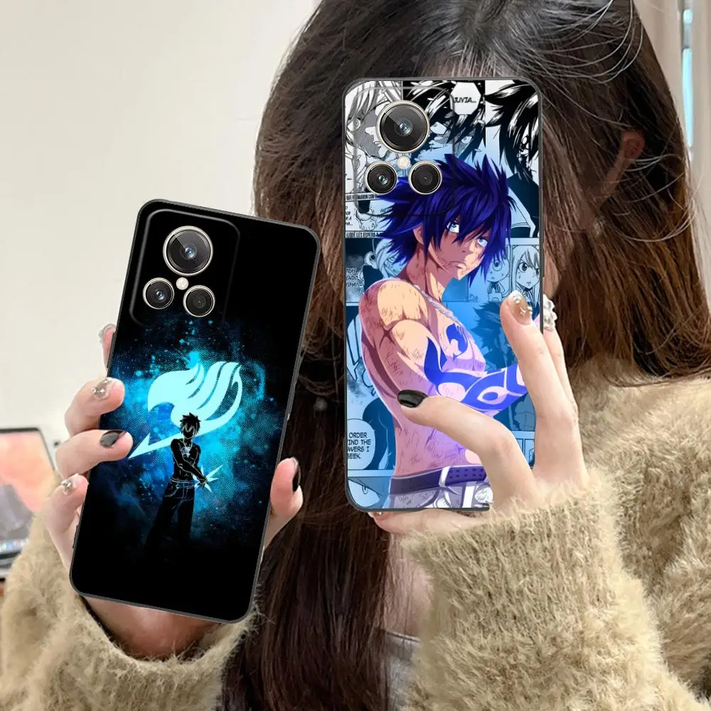 

Серый чехол для мобильного телефона Fairy Tail для Realme GT 8 Neo Pro C75 73 71 C67 65 C55 53 C35 31 C20 15 Красочный чехол с принтом