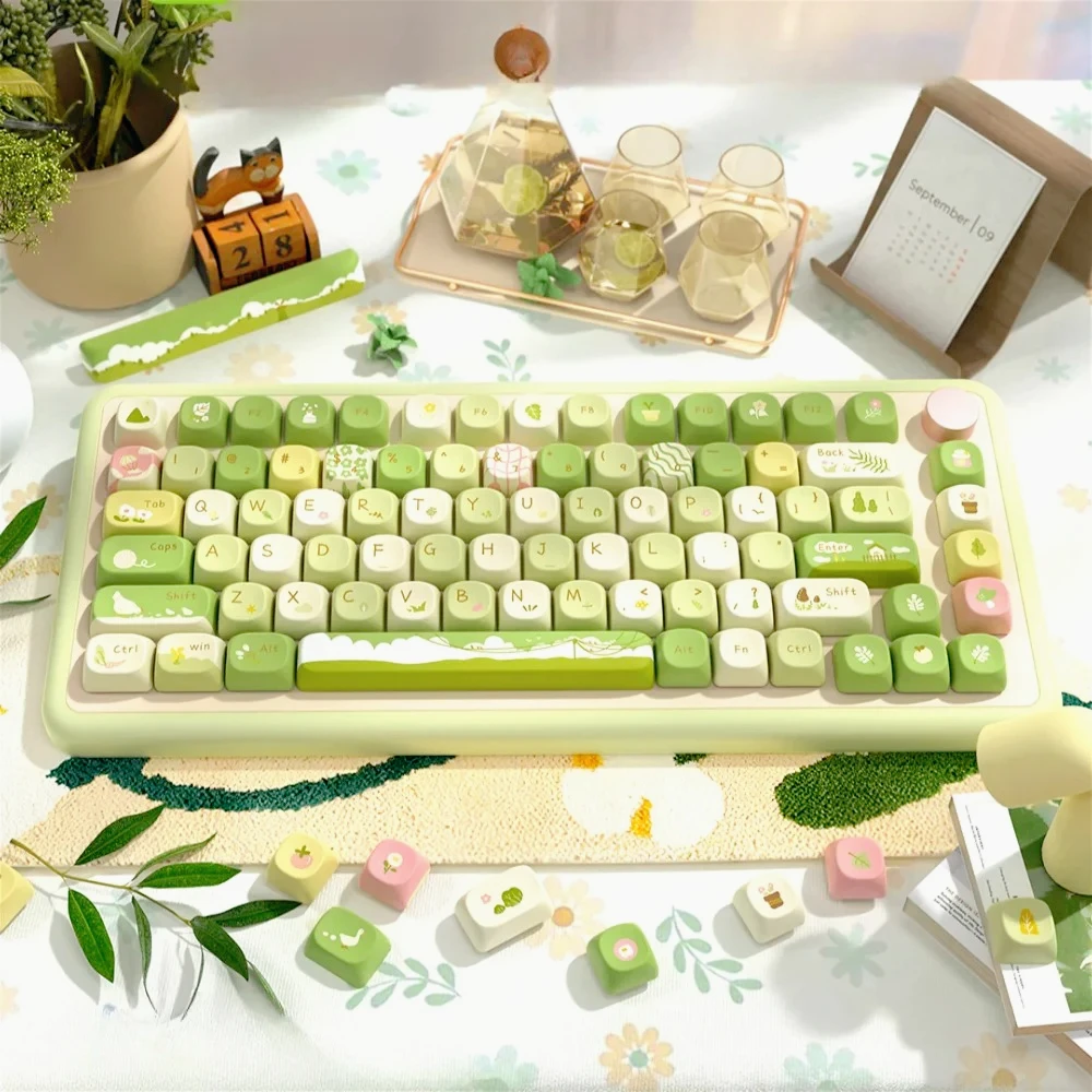 

Original Theme MOC Keycaps PBT Thermal Sublimation Mountain Stream Ono 145 Keys for 60/64/84/98/108 Gaming Mechanical Keyboards