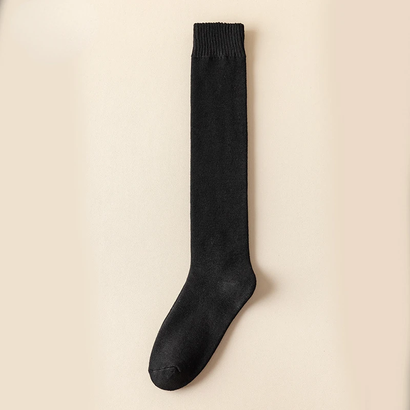 2 Pair Winter Men's Terry Knee Socks Thick Warm Harajuku  High Quality Long Cotton Socks Soft Casual Business Socks Man