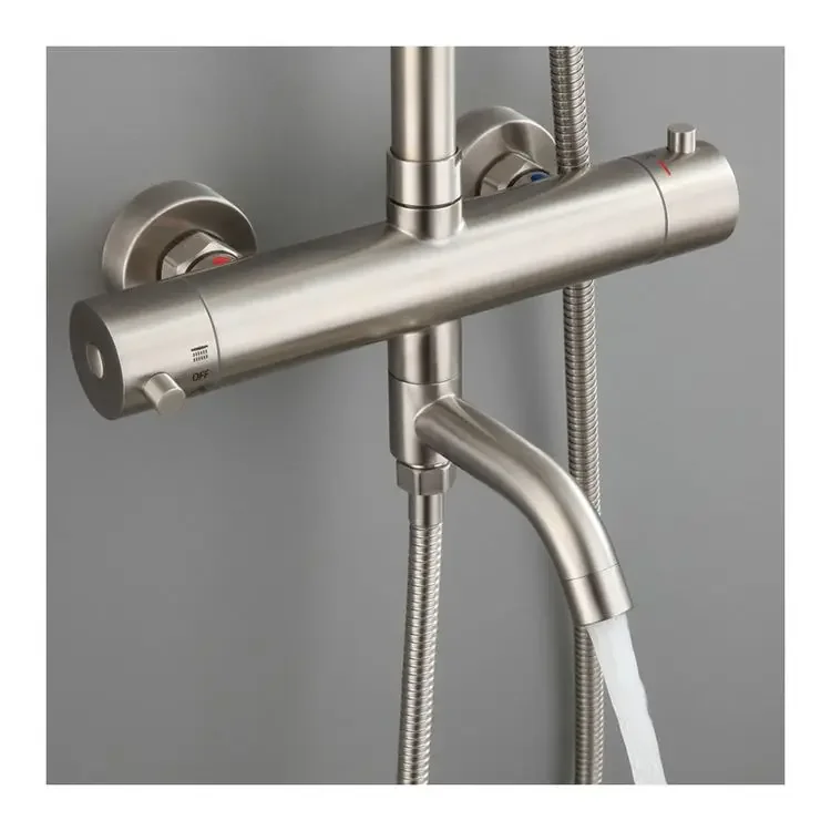 Stainless steel constant temperature wall mounted bathroom basin  shower faucet