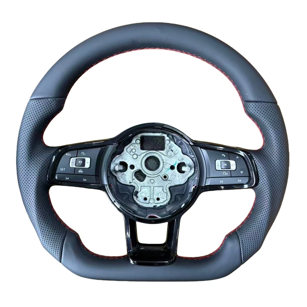 R Line Leather Steering Wheel for VW for  Golf 5 6 7 7.5 R MK5 MK6 MK7 MK7.5 GTI Polo Passat CC Car Steering Wheel