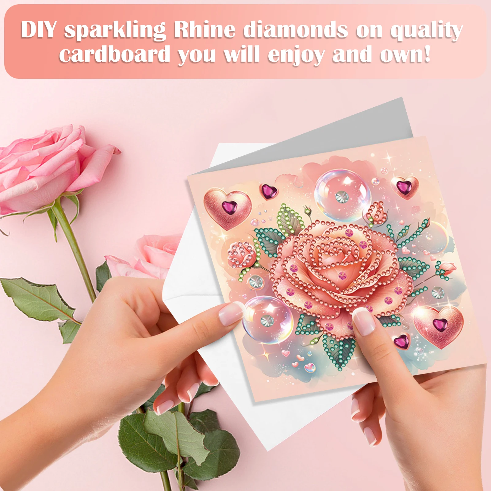 

6Pcs Animal Flower Diamond Mosaic Festival Gift Cards Rinestone Embroidery Arts Craft Cards Kit Birthday Gift for Friend