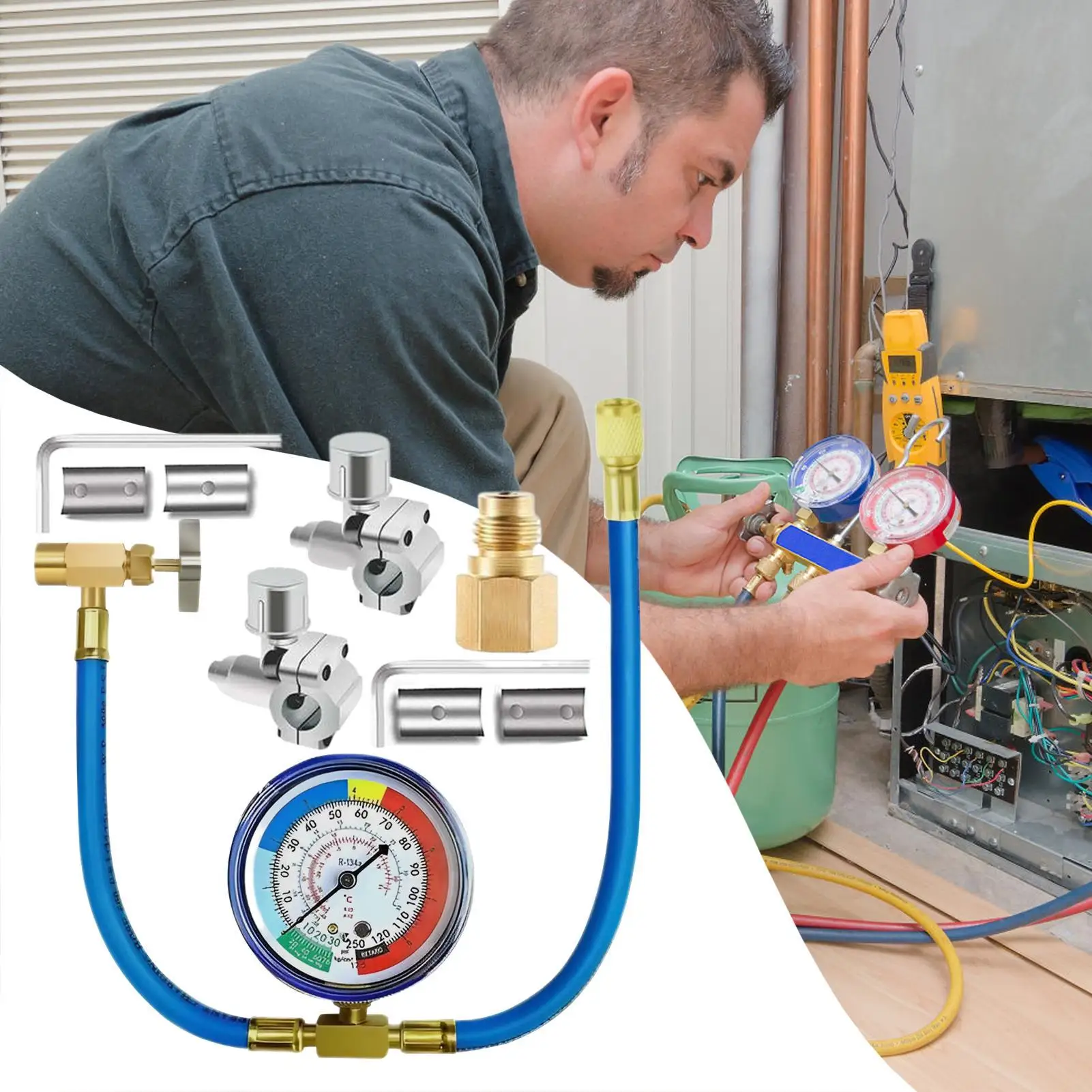 

R134a Refrigerante Open Valve Charging Pipe Freon R134a Air Conditioning Recharge Hose Car Air Conditioner Tools