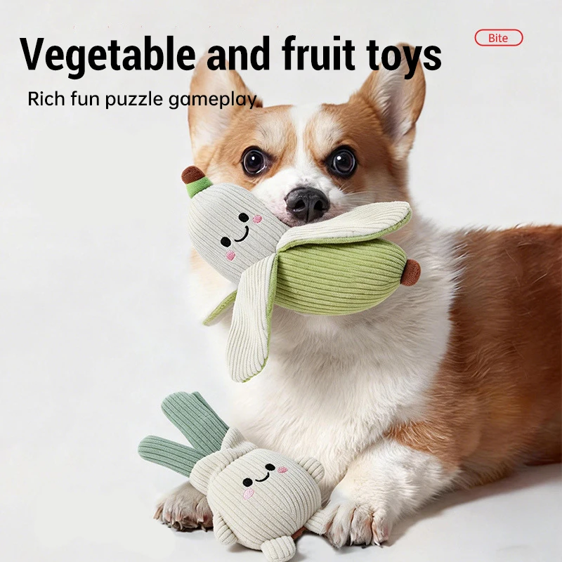 Simulation Vegetable Plush Pet Toy Squeaky Chew Toy for Dogs