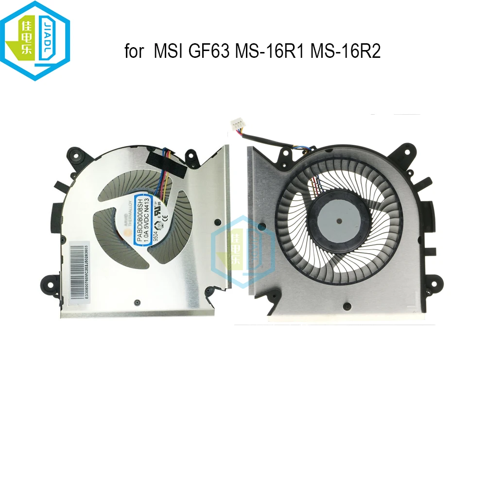 

New Laptop CPU Cooling Fan for MSI GF63 MS-16R1 MS-16R2 PABD08008SH N413 E322500300A Notebook Cooler Radiator 5 volt 4pin fans