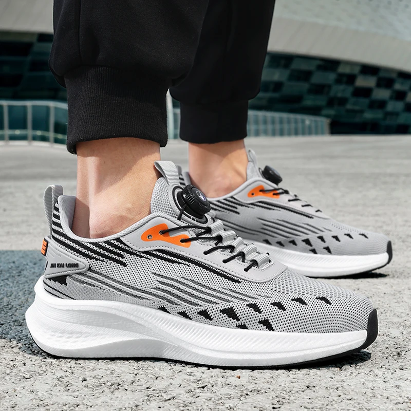 

2025 New ultra-light carbon plate running shoes men's rotating buckle casual sports shoes shock-absorbing soft sole