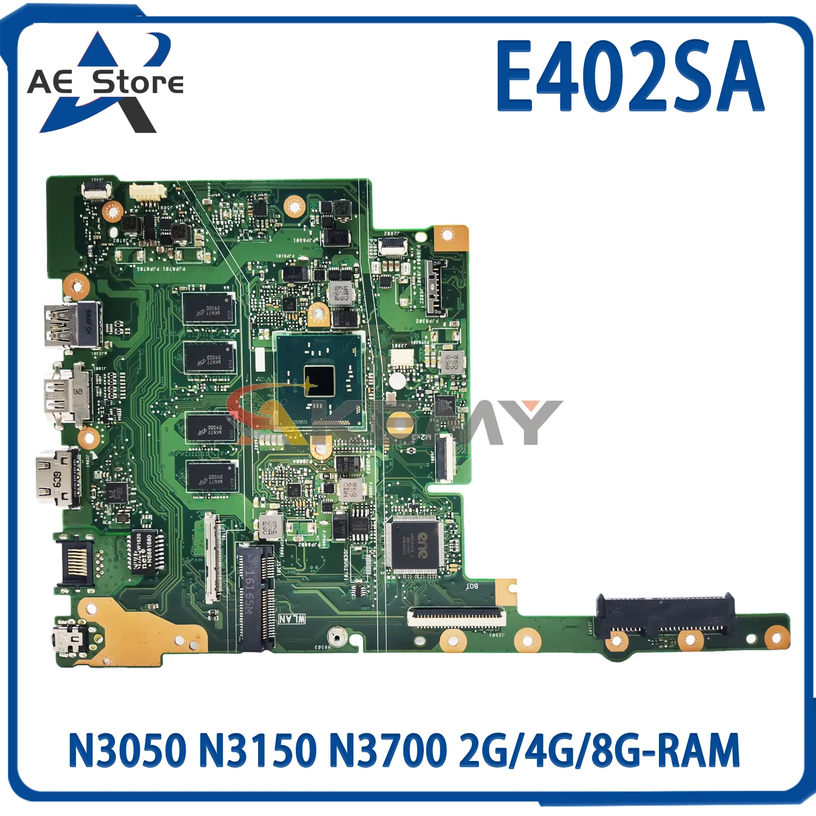 

AE E402SA E502SA Notebook Mainboard For ASUS E402S X502SA F502SA L502SA Laptop Motherboard N3050 N3150 N3700 2G/4G/8G-RAM