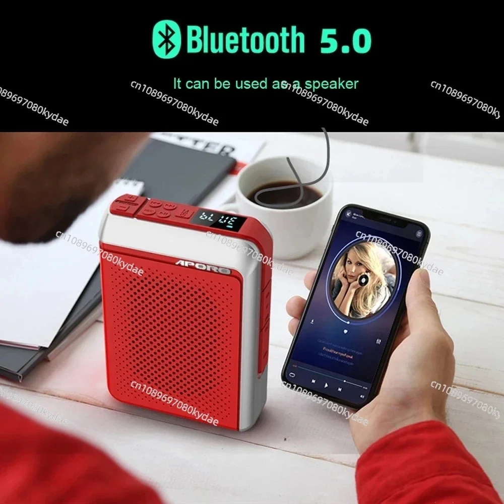 Voice Amplifier 30W UHF Wireless Microphone Bluetooth 5.0 Speaker College Teacher School Tour Guide Portable FM Radio Megaphone