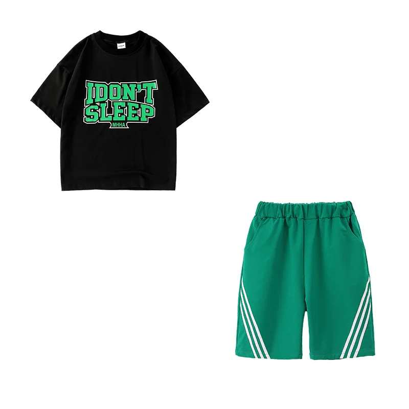 Abiti da ballo jazz per ragazze Top corto Gonna Costumi per spettacoli teatrali Ragazzi T-shirt Pantaloncini Gruppo Hip Hop Abbigliamento da ballo di strada