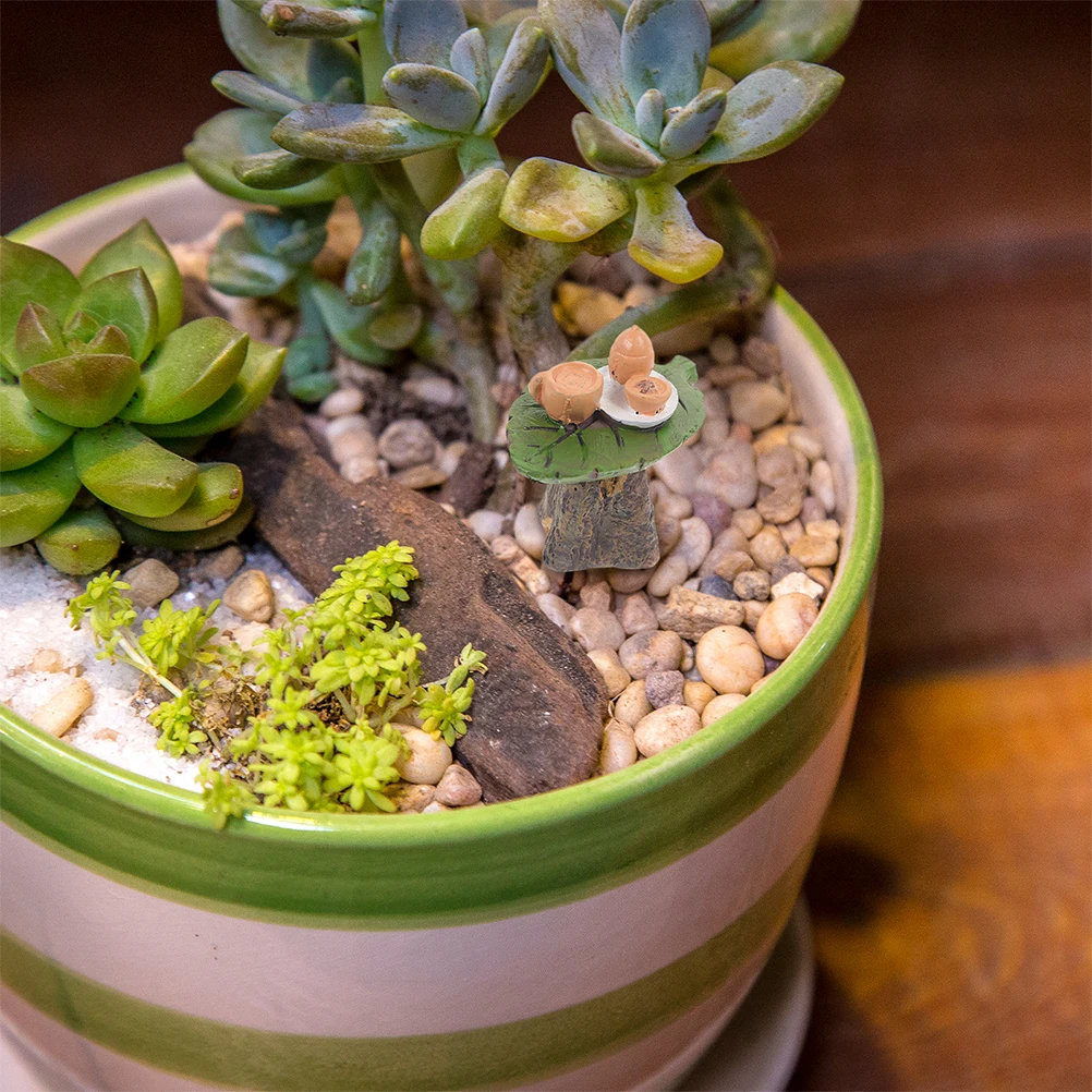 Microadorno de paisaje de juguete, adornos de bonsái de resina para jardín de hadas en miniatura, modelo de mesa de té, 2 uds.
