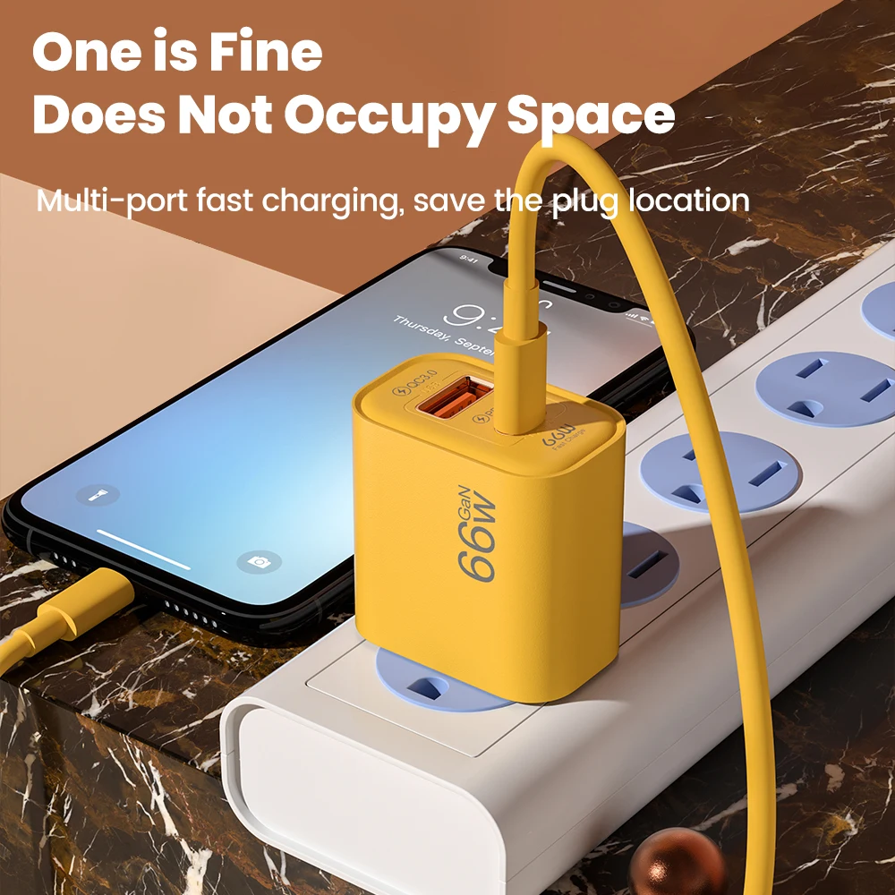 66W USB C Charger 2 Port QC 3.0 Fast Charging PD Charger Wall Adapter 66W USB To Type C Charging Data Cable For iPhone 15 Xiaomi - Image 3