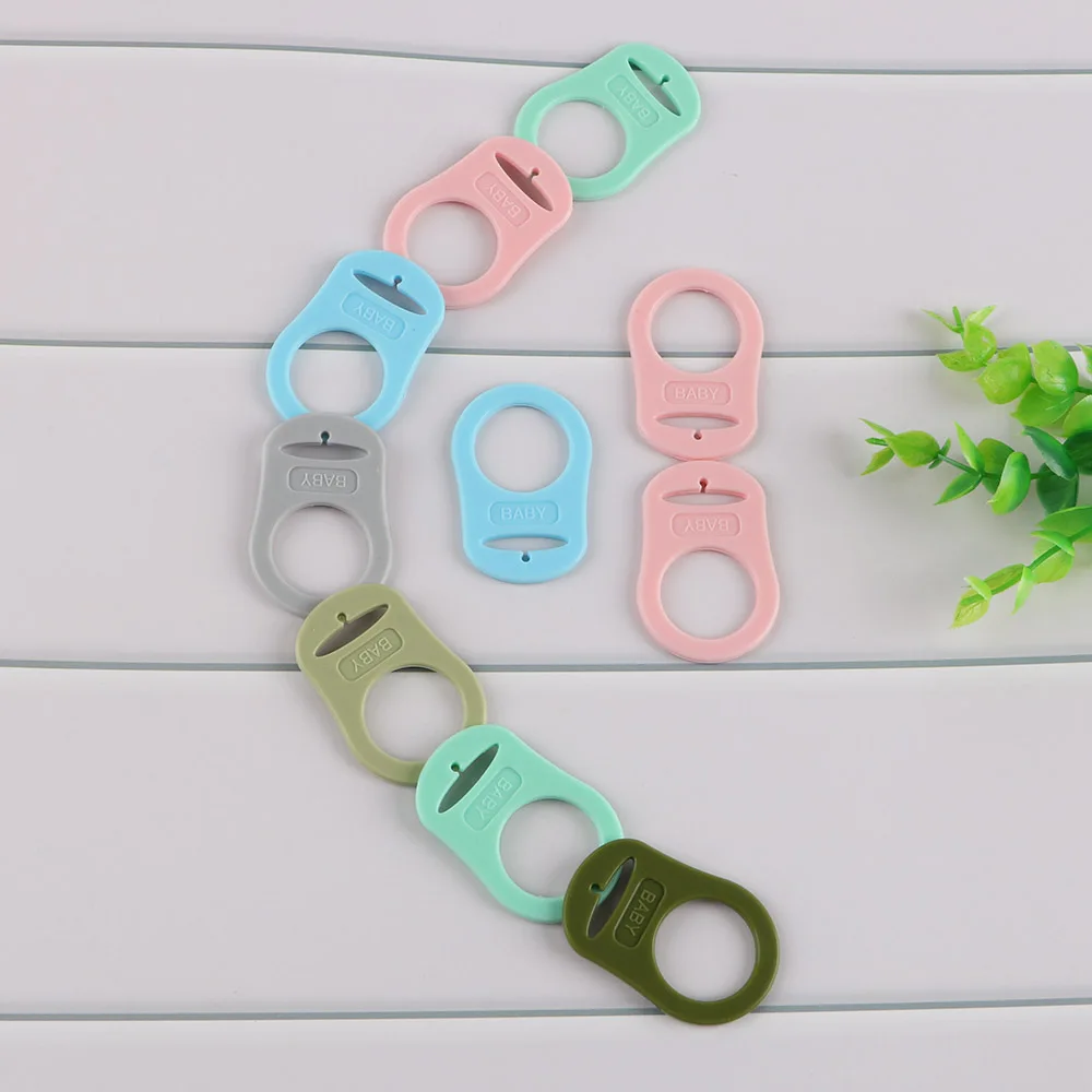 Pacifier Holder Clip 5/10Pcs Multi Colors Silicone Button Components Adapter Silicone Button Mam Ring For Soothing Tool