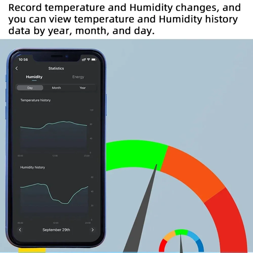 16A 3000W Tuya Smart Switch with Power Monitor Temperature Humidity Sensor Works with Alexa and Google Home - view 3