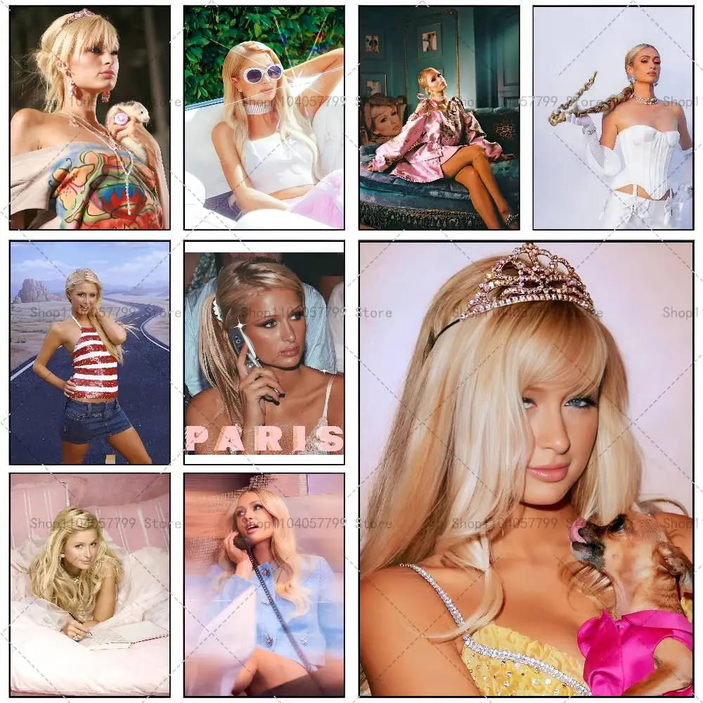 Modell P-Paris H-Hilton Poster, selbstklebende Wandkunst, wasserfester Aufkleber für Bar-Raumdekoration, hochwertiger Druck, Geschenk