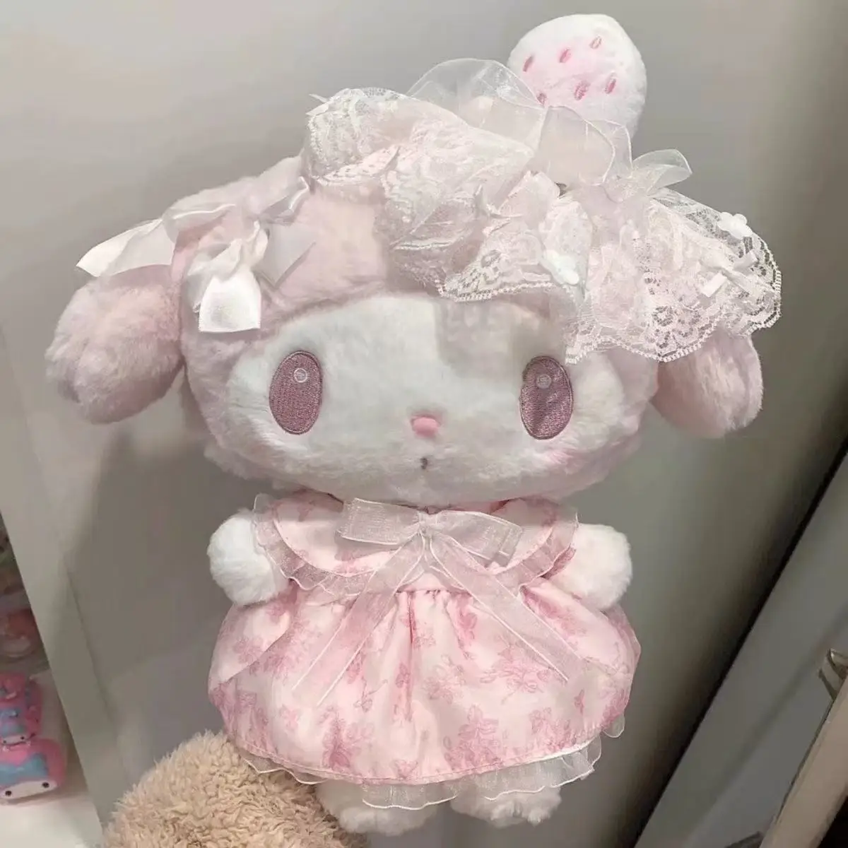 

Kawaii My Melody Белая Клубничная Лолита Куклы Аниме Фигурка Милая Девушка Плюшевые Игрушки Дети Спящая Кукла Рождественские Подарки 26 см