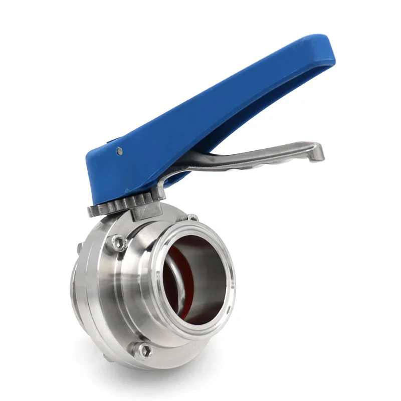 

Sanitary Butterfly Valve 304 Stainless Steel Tri Clamp Ferrule with Multi-Position Plastic Handle for Home Brewing & Dairy