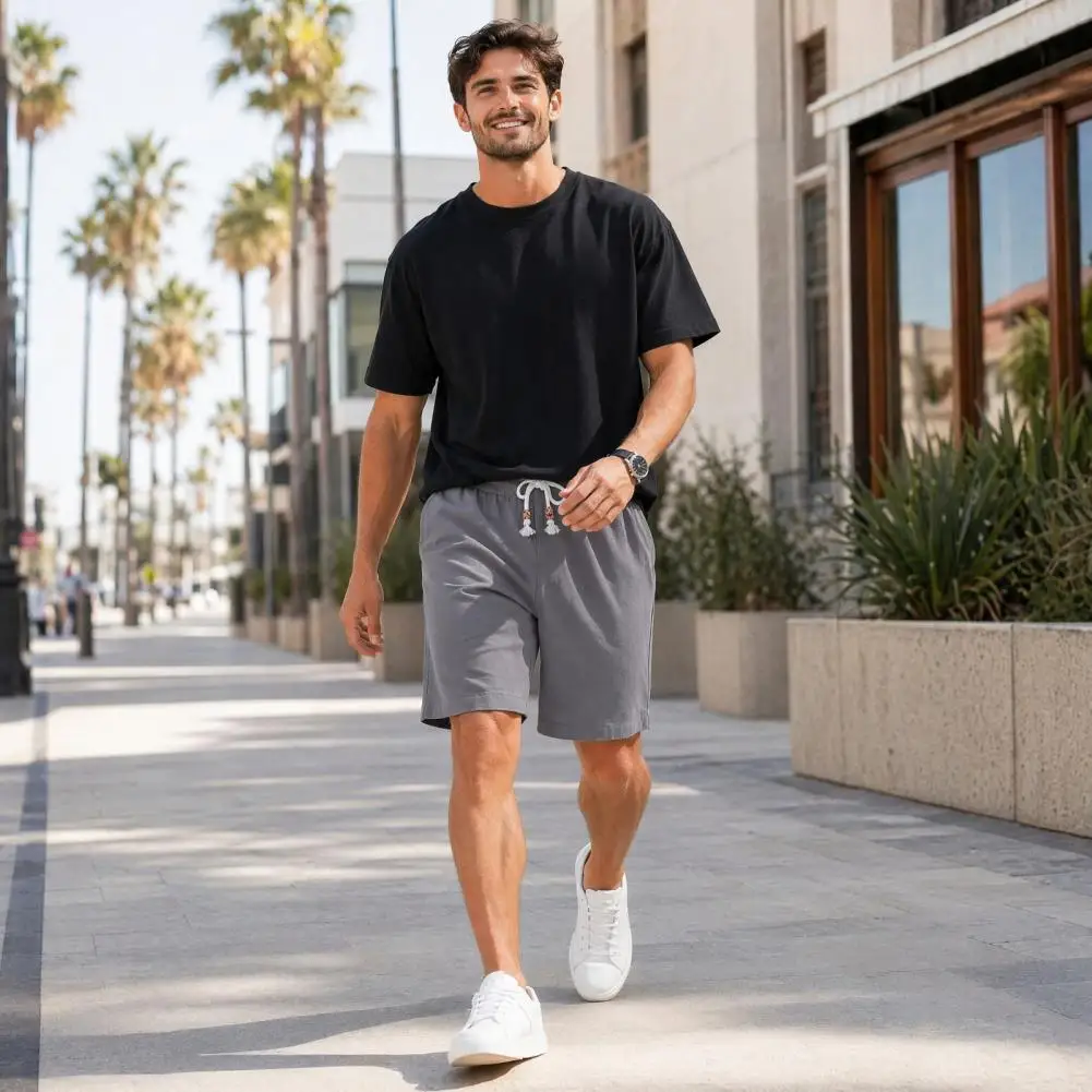 Comfortable Men Shorts Men's Casual Shorts with Pockets Loose Fit Athletic Drawstring Shorts Classic Fit Summer for Comfort