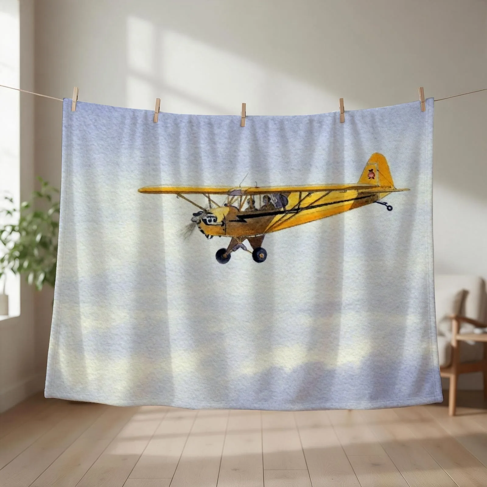 Piper J-3 Cub Throw Blanket Hair wednesday Sofa Throw Designers Blankets